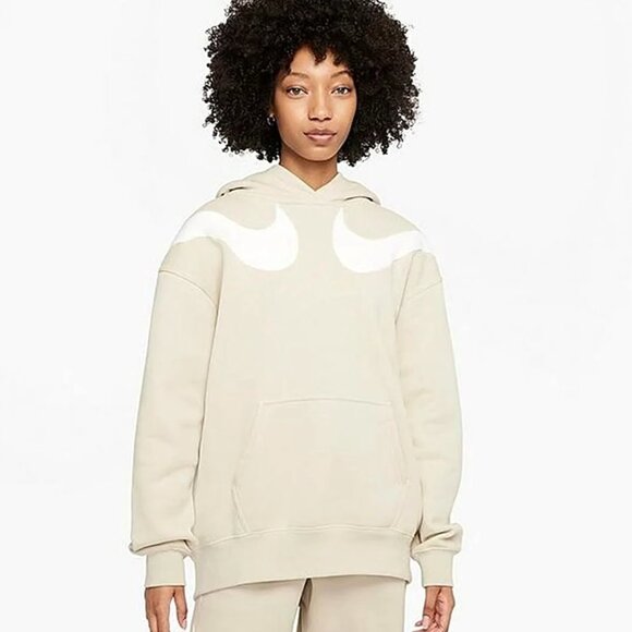 XS NIKE Sportswear Double Swoosh Oversızed Fleece Hoodıe-Hooded Sweatshirt NWT - Picture 5 of 9